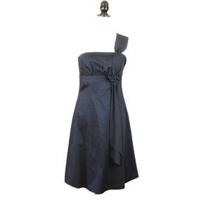 NWT RW&CO Asymmetrical Cocktail Dress Black Size 8 Sashed Waist Prom Formal D120